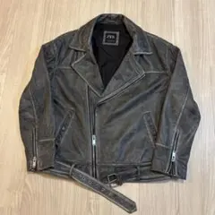 (レアカラー)ZARA本革 レザーライダースジャケット