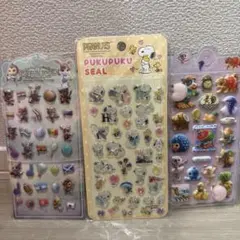 ぷっくりシール 3点セット スヌーピー アニマル スポーツ