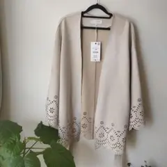 ベージュ スエード風 ロングコート M/L