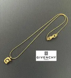 GIVENCHY ゴールドトーン G型ロゴ+ストーンペンダント ネックレス　刻印のサムネイル