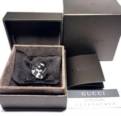 良品GUCCI グッチ　シルバー925 ワイド13号 Gロゴメンズリング　指輪