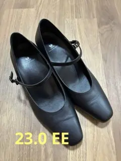 美品　ワコール　サクセスウォーク スクエアパンプス レザー　23.5 黒　3E ワコール】サクセスウォーク スクエアパンプス レザー 23.5 黒 - メルカリ