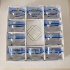 レトロ柄! HOYA 冷茶グラス 10客セット ブルーライン ボーダー