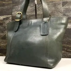 希少色 OLD COACH トートバッグ オールレザー GREEN グリーン