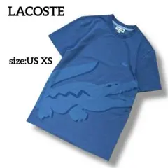 LACOSTE　ラコステ　ビッグロゴ　Ꭲシャツ　青　日本サイズS