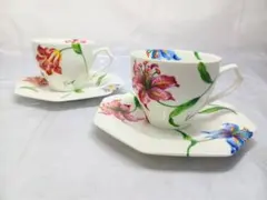 KENZO ケンゾー カップ　ソーサー 2客 ペア セット 花柄 コップ
