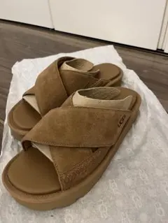 UGG スエード クロスストラップ サンダル ブラウンのサムネイル