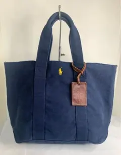 POLO ラルフローレン キャンバストート ポニー 紺 ネイビー