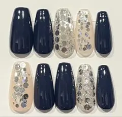 No.43 ネイルチップ　ホログラムネイル　キラキラ　ニュアンスネイル