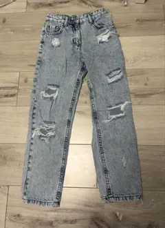 新品 next ライトブルーダメージデニム 128