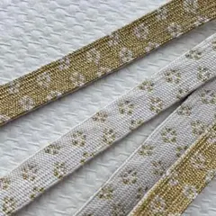 正絹 帯締め 白×金 平組 フォーマル 訪問着 結婚式 和装小物