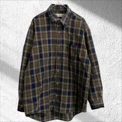 リップグロス 長袖 カジュアルシャツ フィッシュテール チェック柄 ゆるダボ