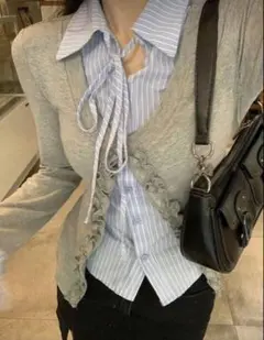 shein DAZY レディースカジュアルコントラストカラー長袖Tシャツセット