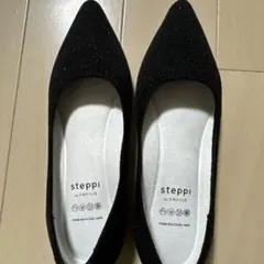 ＊美品＊ steppiパンプス　4サイズ22.0センチ　　ラメニットブラック