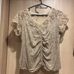 インポートロッサ　44 小花柄レースカットソー　ベージュ※のサムネイル