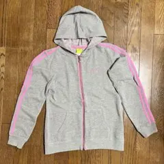 ☆値下げ☆adidas ☆グレー ピンク☆ジップアップパーカー☆着用少なめ☆
