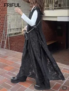 SHEIN シーン FRIFUL ブラック BLACK レース キャミワンピース