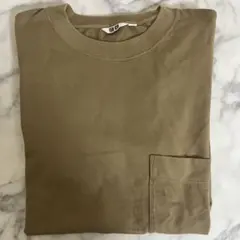 ユニクロU クルーネック 長袖カットソー ベージュ系