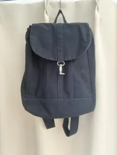シンプル ブラック キャンバス バックパック