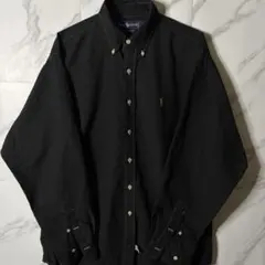 Ralph Lauren BDシャツ L ブラック 茶ポニー 長袖 コットン