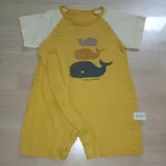 クジラプリントのイエローロンパース 18MTH 80cm