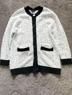 INDIVI◆【洗える】ツィードトリミングカーディガンニット Mサイズ