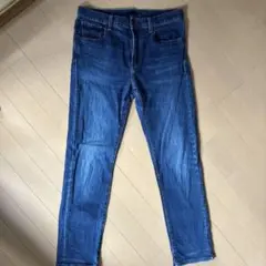 ダークブルー スリムフィット デニムパンツ