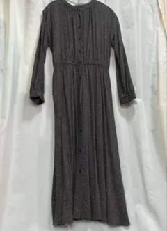 【グローバルワーク】ロングワンピース　ドット柄　さらさらレーヨン100% M