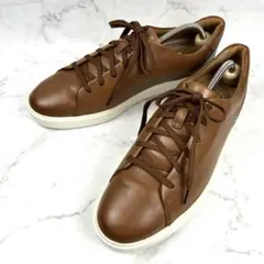 Clarks アンコスタレース レザー スニーカー 茶 26.5