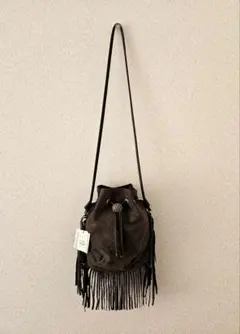 コンチョボタンスウェードフリンジ巾着 BAG