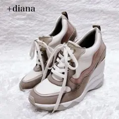 diana 】厚底ダッドスニーカー 24cm ホワイト ラメ - メルカリ