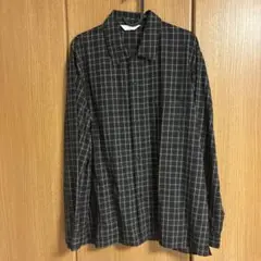 STILL BY HAND ウールチェックオープンカラーシャツ　48
