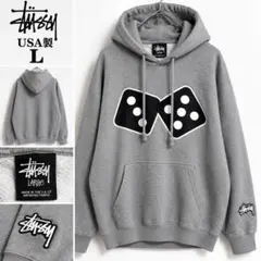 USA製 OLD STUSSY ダイスロゴ パーカー L グレー