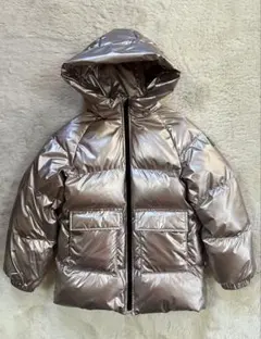GAP ダウンコート メタリックピンクシルバー kids M 130cm