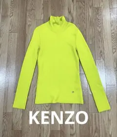 KENZO ケンゾー ニット セーター 無地 イエロー グリーン イタリア製のサムネイル
