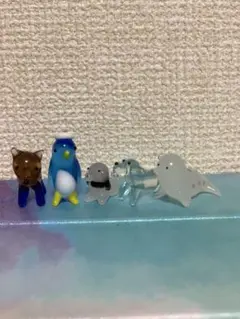 ガラス製動物フィギュア5体セット