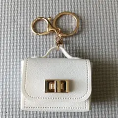 ミニバッグ チャーム キーホルダー ホワイトのサムネイル