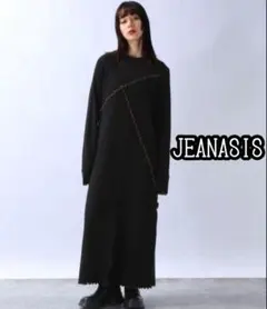 大きいサイズ対応♡JEANASIS ラメラインが映える！美ラインリブワンピース
