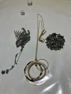 ネックレス・ブローチ・ヘアアクセサリーセット#S12