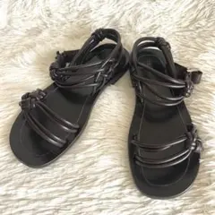 SergioRossi セルジオロッシ　メンズ　レザーサンダル　茶　26cmのサムネイル