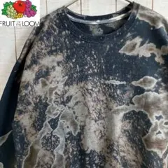 フルーツオブザルーム 古着　スウェット 裏起毛　タイダイ　ブリーチ　アメカジ