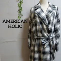 アメリカンホリック トレンチコート　ジャケット ベルト付き チェック