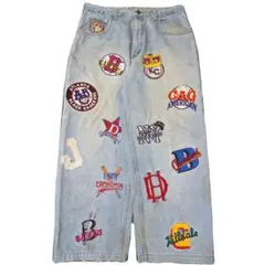 00s 極太 Negro League ワッペン刺繍 バギーデニム B系 y2kのサムネイル