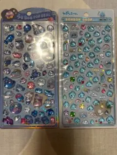 しずくちゃんボンボンドロップシールミニ　うるちゅるポップシール　うみ　海の生き物