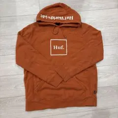 HUF オレンジパーカー　フードロゴ