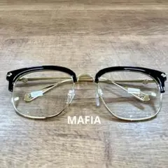 サーモントメガネ ハーフリム メガネ 十字架 クロス ゴールドy2k