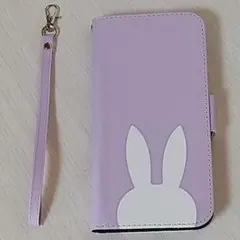su850 iPhone 13 pro max 手帳型スマホケース うさぎ 紫