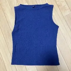 ネイビー ノースリーブ トップス Mサイズ