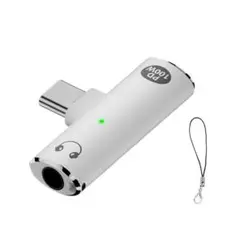 Type-C to 3.5mm イヤホン変換アダプター PD100W ホワイト