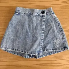 しまむら　120cm デニム キュロット ショートパンツ ラップスカート風